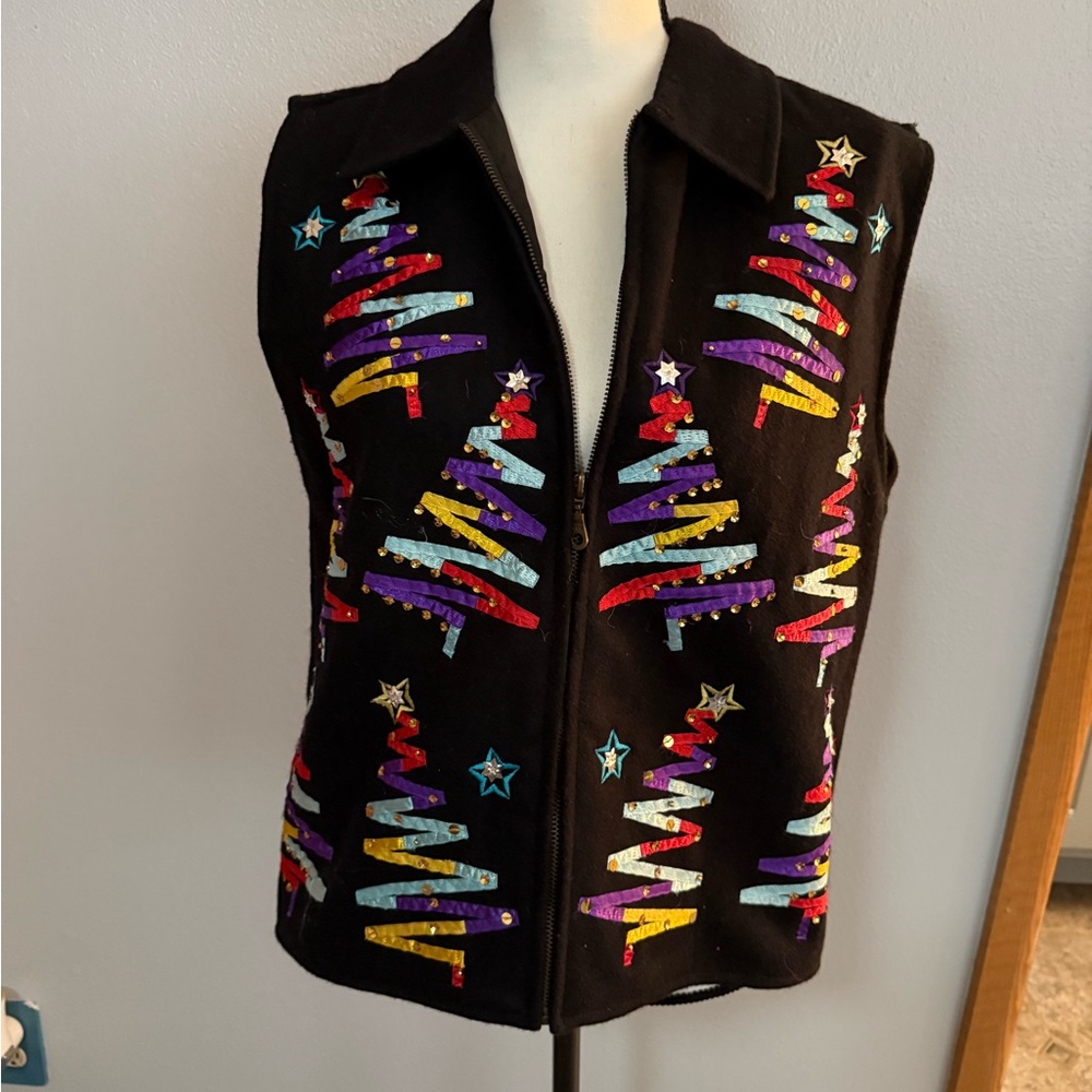 Festive Black Holiday Vest